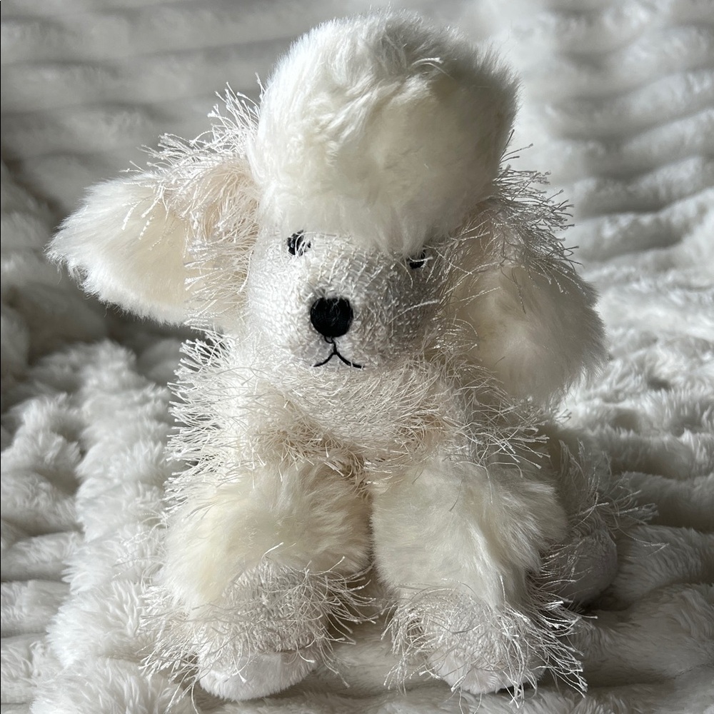 Retired Collectable Ganz Fluffy White Poodle Plush Toy